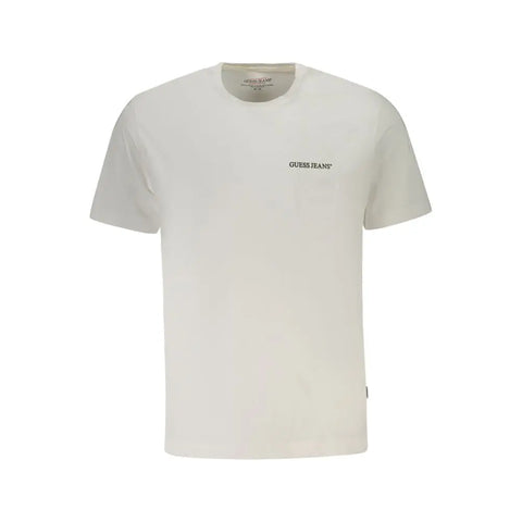 White Cotton Men T-Shirt Guess Jeans