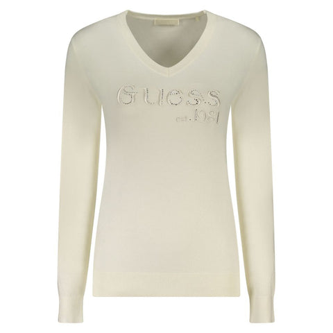 White Viscose Women Sweater Guess Jeans