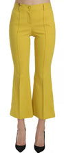 Yellow Flared Bootcut Capri Cotton Pants Dolce & Gabbana