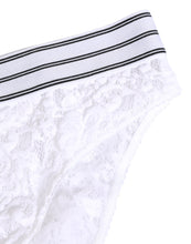 Dolce & Gabbana White Lace Slip Brief Logo Waistband Underwear