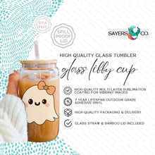 16oz Lil Boo Thang Glass Cup with Bamboo Lid & Straw #100162