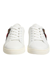 Dolce & Gabbana White Leather Sacre Heart Patch Sneakers  Shoes