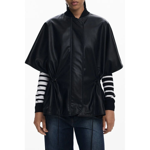 Desigual Black Polyethylene Women Poncho