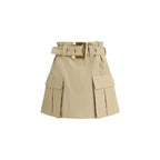 Balmain Beige Cotton Mini Skirt