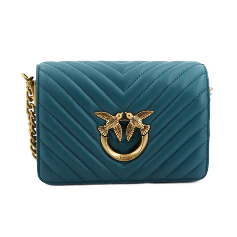Blue Calfskin Women Crossbody Bag PINKO