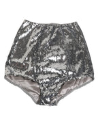 Dolce & Gabbana Silver Nylon Sequined Slip Girdle Panty Underwear