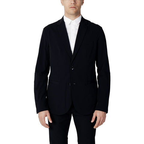 Blue Cotton Blazer Armani Exchange