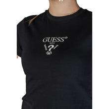 Black Cotton T-Shirt Guess Active