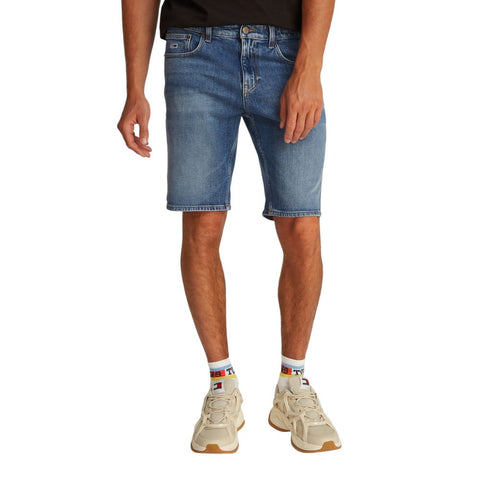 Blue Recycled Cotton Bermuda Tommy Hilfiger Jeans