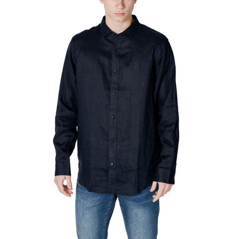 Blue Linen Shirt Armani Exchange