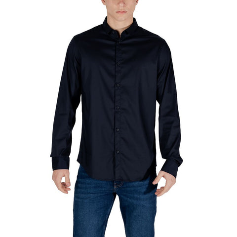 Blue Lyocell Shirt Armani Exchange
