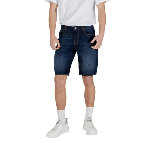 Blue Cotton Bermuda Armani Exchange