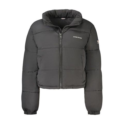 Black Polyester Jackets & Coat Guess Jeans