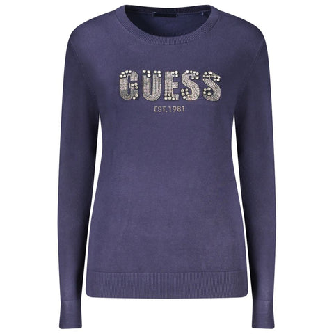 Blue Viscose Women Sweater Guess Jeans