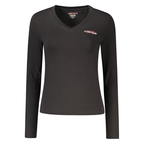 Black Cotton Women T-Shirt Guess Jeans