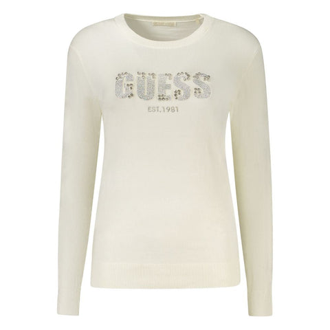 White Viscose Women Sweater Guess Jeans