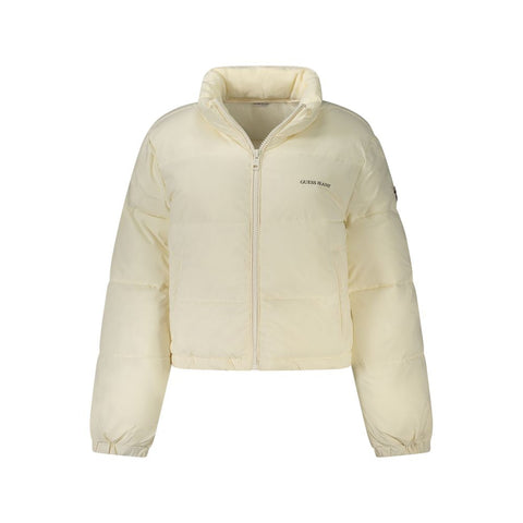 White Polyester Women Jacket Guess Jeans