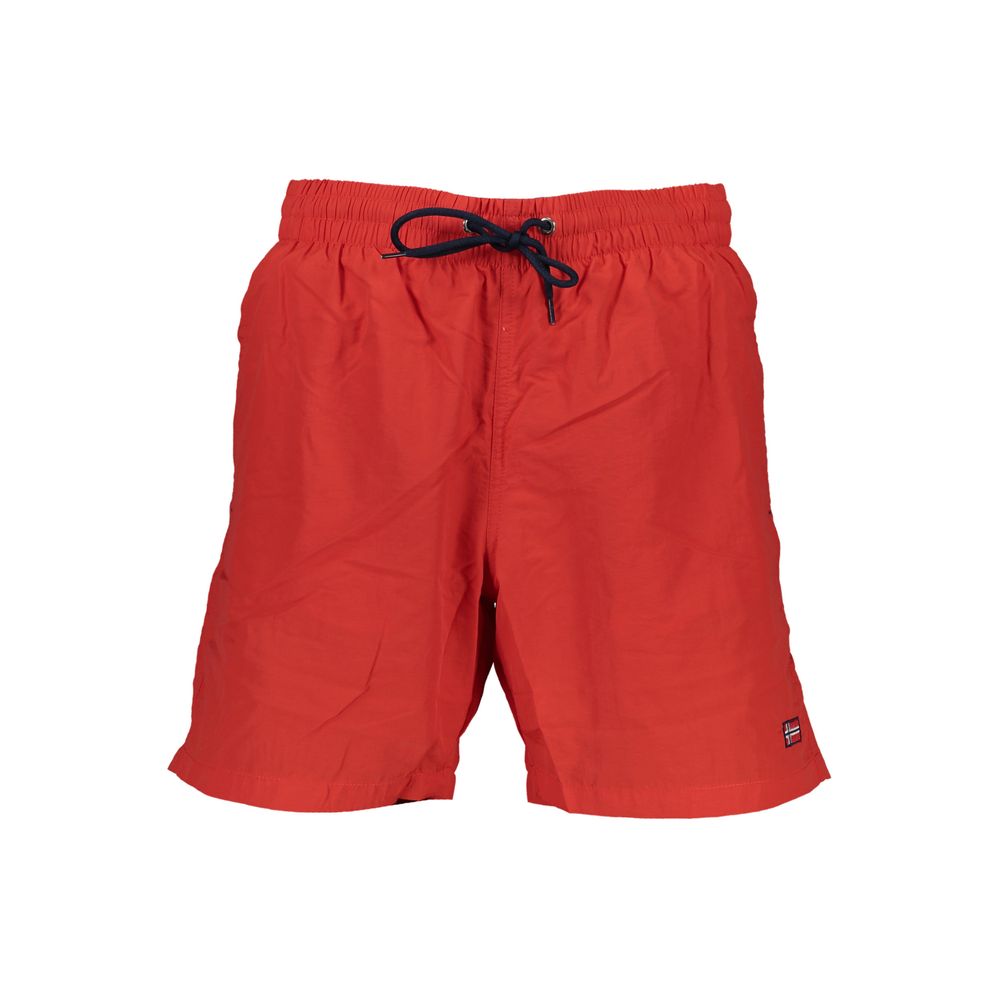 Norway 1963 Red Polyamide Men's Swim Trunk