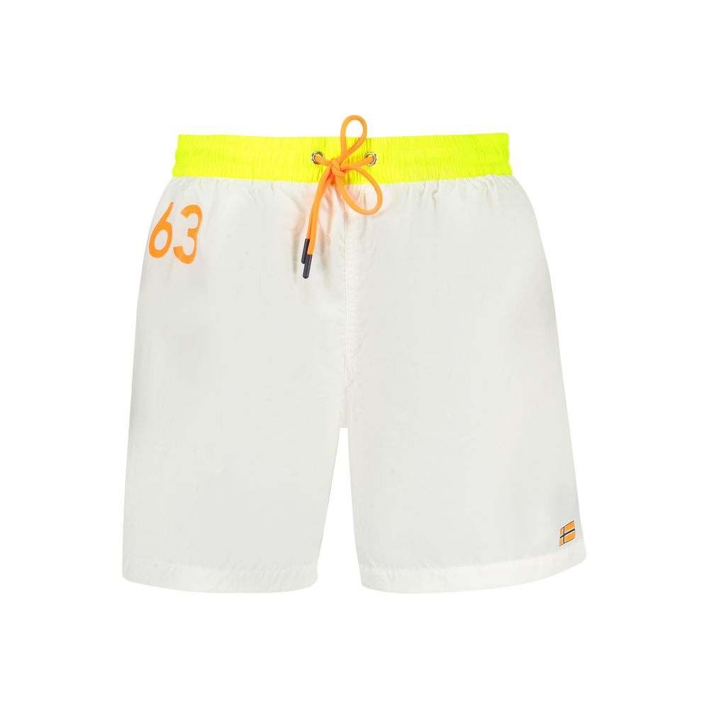 Norway 1963 White Polyamide Men's Swim Trunk