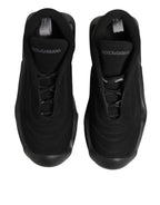 Dolce & Gabbana Black Lace Up Wave Low Top Men Sneaker Shoes