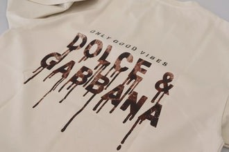Dolce & Gabbana Ivory Cotton Ivory Printed Crewneck