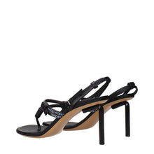 Off-White Black Leather Flip-Flop Sandals