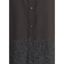 Fendi Pinstripe Wool and Lace Shirt