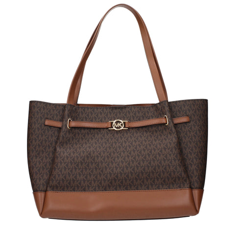 Michael Kors Brown Fabric Shoulder Bags