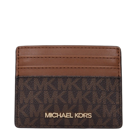 Michael Kors Brown Fabric Cardholders