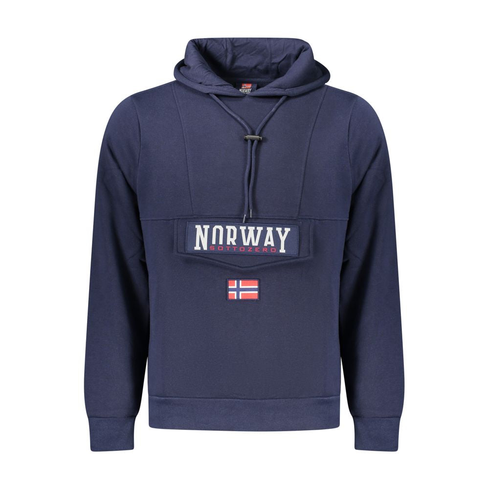Norway 1963 Blue Cotton Mens Hooded Sweatshirt
