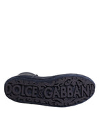 Dolce & Gabbana Dark Blue Deer Leather Mid Calf Boots Shoes