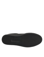 Dolce & Gabbana Black Leather Heart Embellished Sneakers Shoes