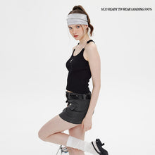 Fitted Knit Sleeveless Top Activewear Base Layer Tee