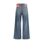 Diesel Blue Cotton Relaxed Fit Jeans