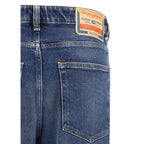 Diesel Blue Cotton Straight-Leg Jeans