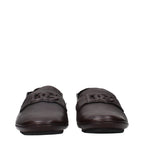 Dolce & Gabbana Brown Leather Slip-On Loafers