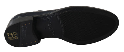 Blue Leather Derby Dress Formal Shoes Dolce & Gabbana