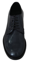 Blue Leather Derby Dress Formal Shoes Dolce & Gabbana