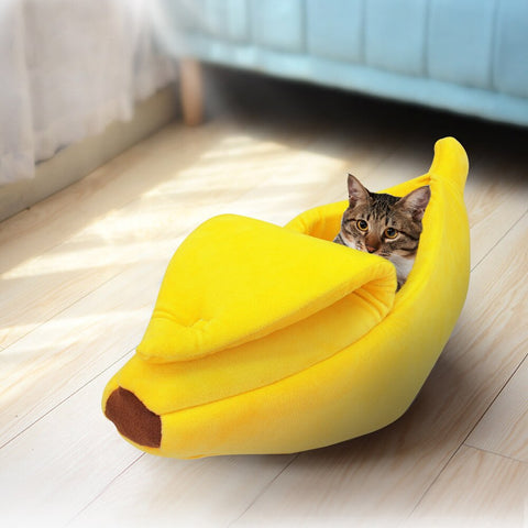 Banana Cat Bed House Cozy Cute Banana Puppy