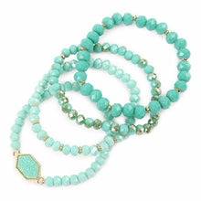 Druzy Stone Hexagon Glass Beads BEADS Bracelets ( Variety Color