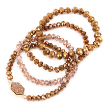 Druzy Stone Hexagon Glass Beads BEADS Bracelets ( Variety Color