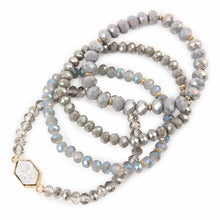 Druzy Stone Hexagon Glass Beads BEADS Bracelets ( Variety Color