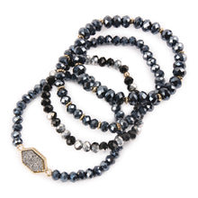 Druzy Stone Hexagon Glass Beads BEADS Bracelets ( Variety Color