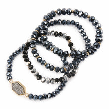 Druzy Stone Hexagon Glass Beads BEADS Bracelets ( Variety Color