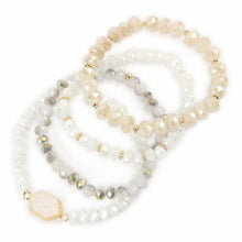 Druzy Stone Hexagon Glass Beads BEADS Bracelets ( Variety Color