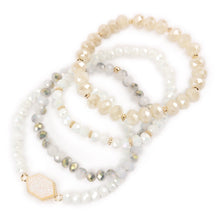 Druzy Stone Hexagon Glass Beads BEADS Bracelets ( Variety Color