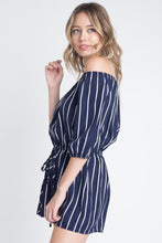 Women's Off Shoulder Stripe Romper