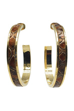 Python Leather Hoop Earrings ( Variety Color Available ) By DOBBI