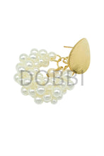 Coin round fresh water pearl drop earrings