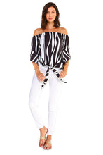 Women's Strapless Striped Bandage Blouse